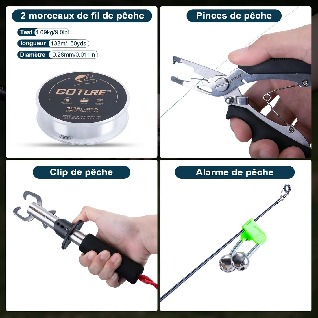 Goture Kit de Pesca Completo (2 cañas telescópicas + 2 carretes) — imagen 4